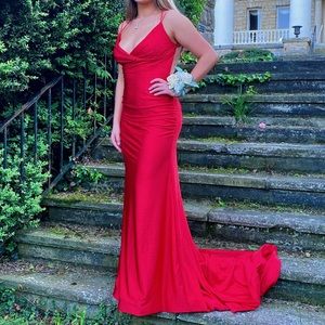 2021 Red Rhinestone Sherri Hill Prom Dress